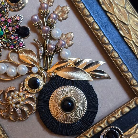 Handmade Framed Jewelry Art 8"W x 10"H - Picture 5 of 8